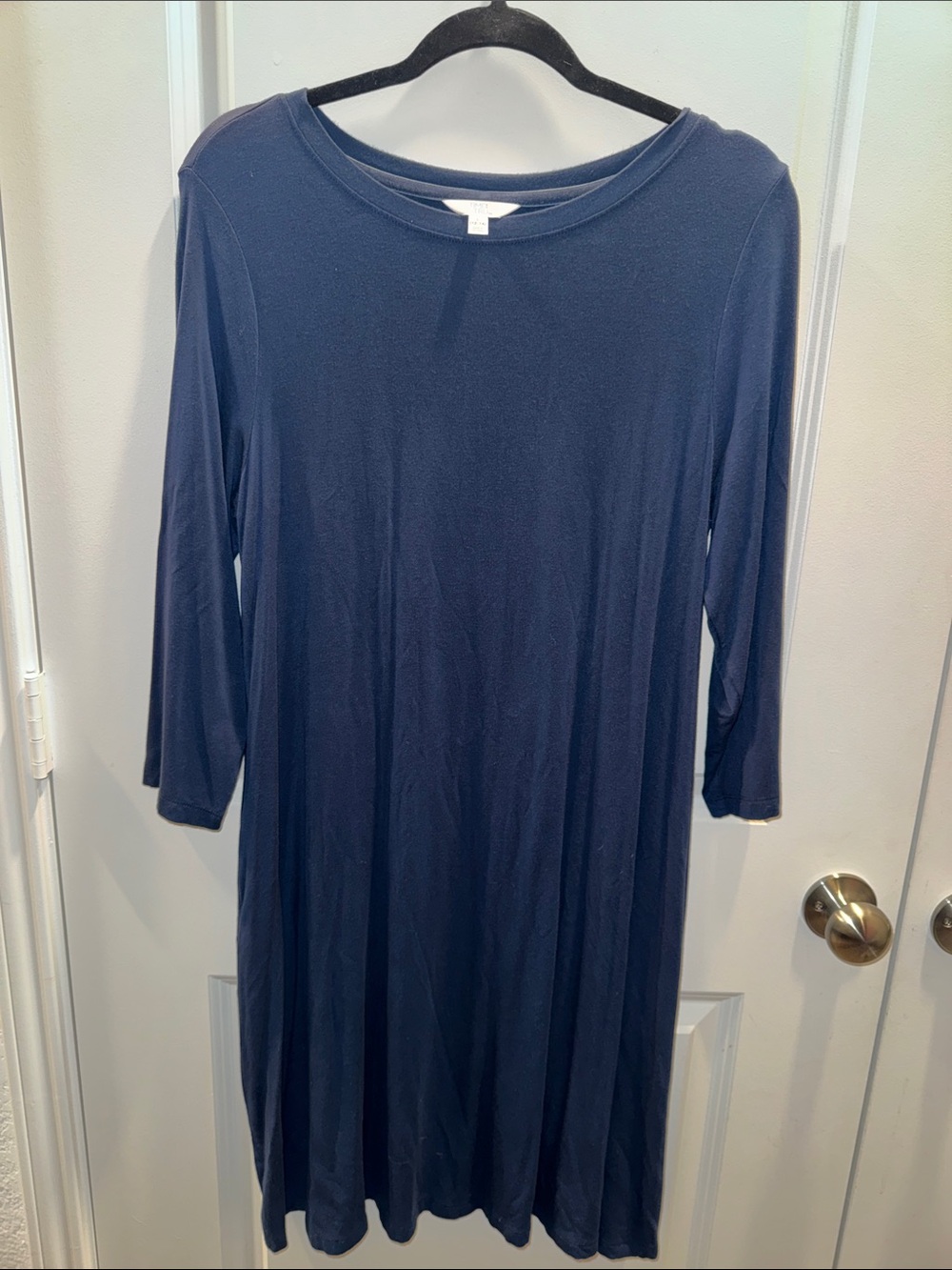 Time and Tru Navy Long Sleeve A-Line Dress